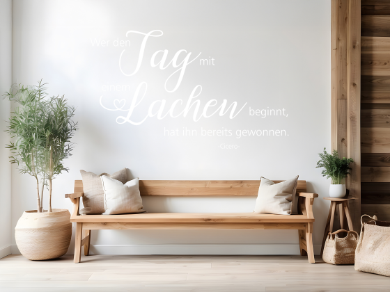 Preview: Wandtattoo Zitat Wer den Tag