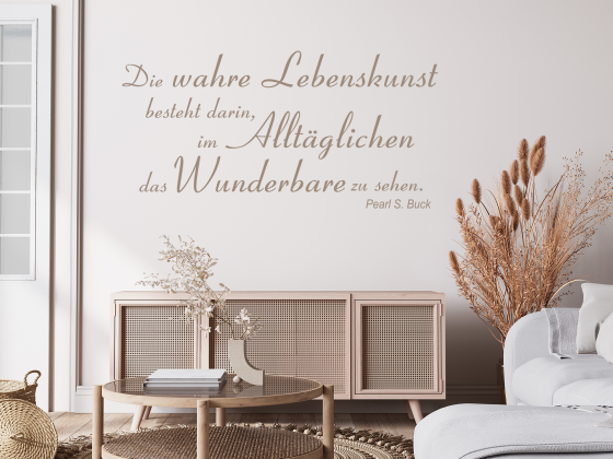 Preview: Wandzitat Die wahre Lebenskunst