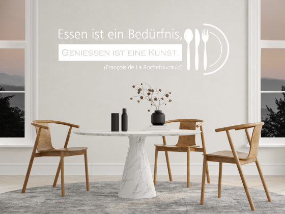 Preview: Wandtattoo Zitat Essen ist ein Bedürnis