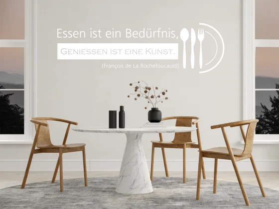 Wandtattoo Zitat Essen ist ein Bedürnis