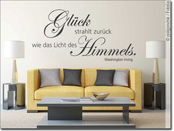 Preview: Wandzitat Glück strahlt zurück