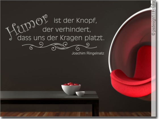Preview: Wandzitat Humor ist der Knopf