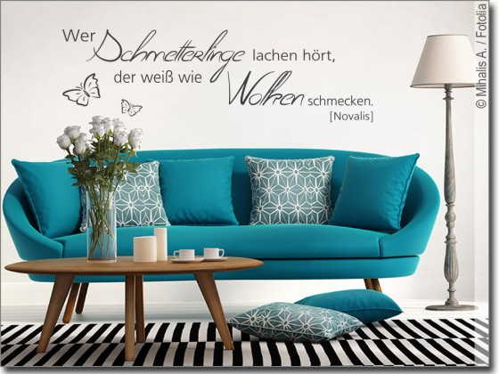 Preview: Wandzitat Wer Schmetterlinge lachen hört Preview: Wandzitat Wer Schmetterlinge lachen hört