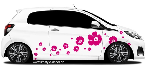 abziehbilder blumen fürs Auto Flower Power