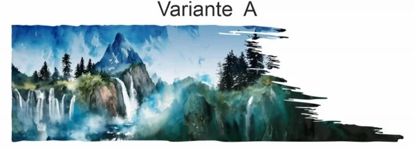 Aquarellzeichnung Berge | Set für beide Fahrzeugseiten (in 7 Varianten erhältlich)