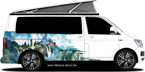 Preview: Aquarellzeichnung Berge (in 7 Varianten erhältlich)