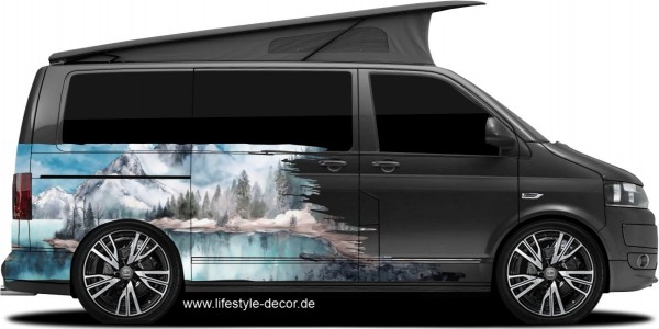 Preview: Aquarellzeichnung Berge (in 7 Varianten erhältlich)