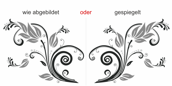 Preview: Möbeltattoo mit buntem Flower Ornament - Ansicht Ausrichtung