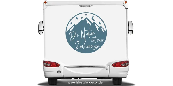 Reisemobilaufkleber Die Natur ist mein Zuhause