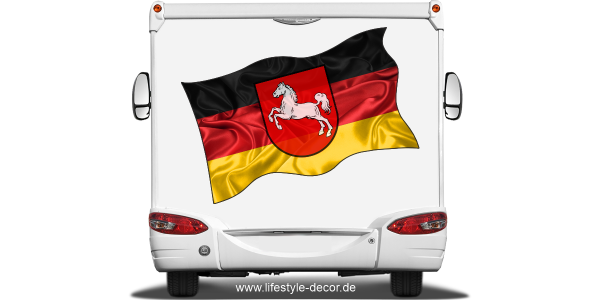 Preview: Aufkleber Fahne von Niedersachsen Preview: Aufkleber Fahne von Niedersachsen
