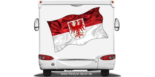 Preview: Aufkleber Fahne von Brandenburg Preview: Aufkleber Fahne von Brandenburg