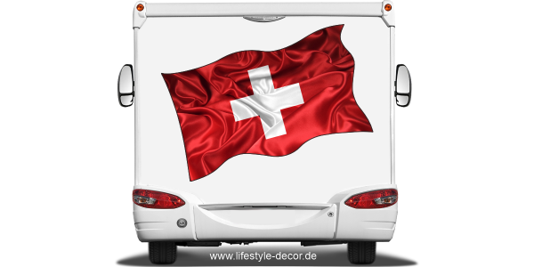 Preview: Aufkleber Fahne von der Schweiz Preview: Aufkleber Fahne von der Schweiz