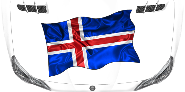 Preview: Aufkleber Fahne von Island