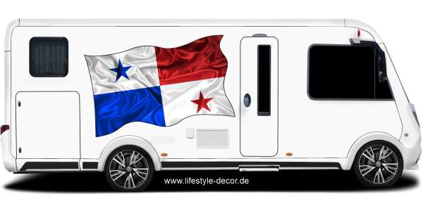 Preview: Aufkleber Fahne von Panama auf Fahrzeugseite von Wohnmobil