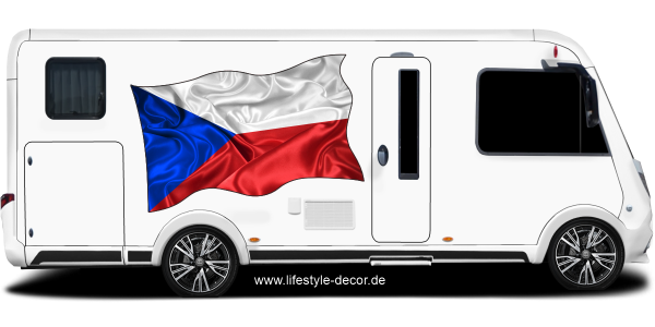 Preview: Aufkleber Fahne von Tschechien auf Fahrzeugseite von Wohnmobil