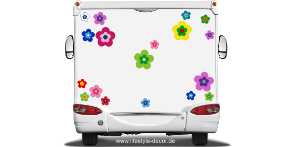 Preview: Aufkleber Flower Power Dekor Blütenset Preview: Aufkleber Flower Power Dekor Blütenset