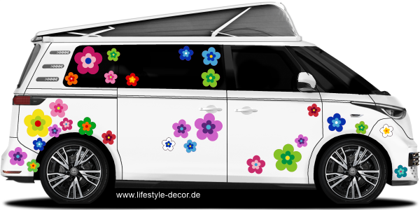 Preview: Aufkleber Flower Power Dekor Blütenset Preview: Aufkleber Flower Power Dekor Blütenset