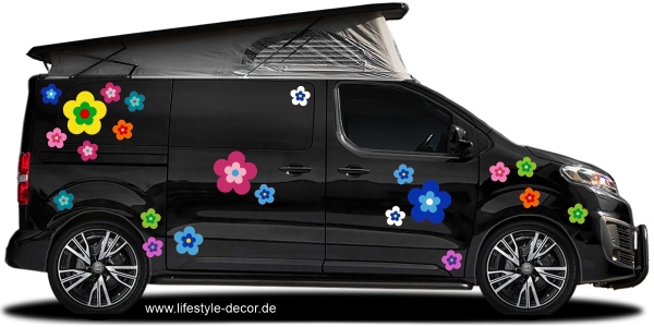 Preview: Aufkleber Flower Power Dekor Blütenset Preview: Aufkleber Flower Power Dekor Blütenset