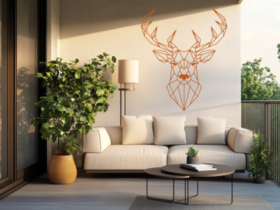 Preview: Aufkleber für Außen Geometrischer Hirsch