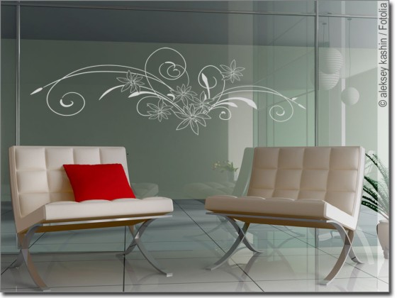 Preview: Aufkleber für Glas Zauberhafte Blüten