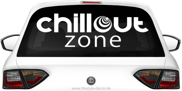 Preview: Aufkleber Heckscheibe Chillout Zone auf Heckscheibe