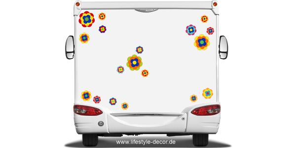 Preview: Aufkleber Hippie Dekor Blütenset Preview: Aufkleber Hippie Dekor Blütenset