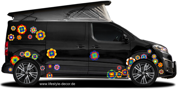 Preview: Aufkleber Hippie Dekor Blütenset Preview: Aufkleber Hippie Dekor Blütenset