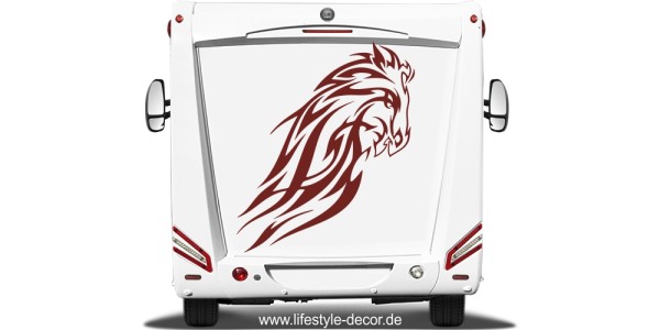 Preview: Aufkleber Pferd im Flammenstyle