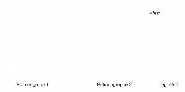 Aufkleber Strand und Palmen