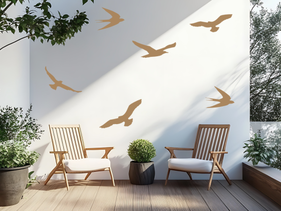 Preview: Aufkleber Set Vögel für Außen