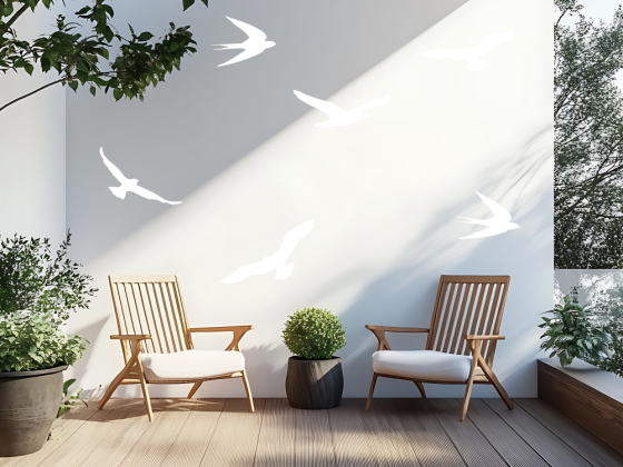 Preview: Aufkleber Set Vögel für Außen