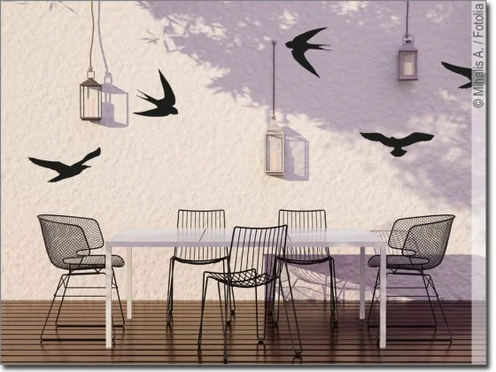 Außenwandtattoo Set mit Vögeln