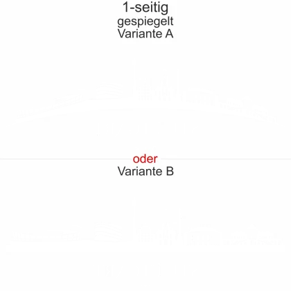 Aufkleber für KFZ Stuttgart - Ansicht Ausrichtung mit Farbauswahl und Variante