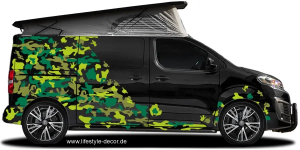 Aufkleber Tuning Seitenaufkleber Camouflage auf Campervan