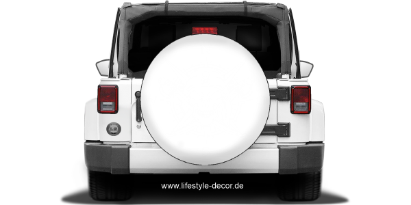 Preview: Aufkleber Windrose gekreuzte Säbel und Totenkopf auf Reserveradabdeckung - Ansicht Farbauswahl