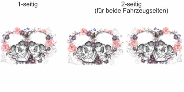 Preview: Autoaufkleber Zwei Totenköpfe Preview: Autoaufkleber Zwei Totenköpfe