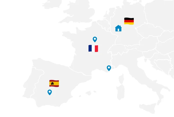 Aufklebersatz Flaggen von Europa als Montagebeispiel