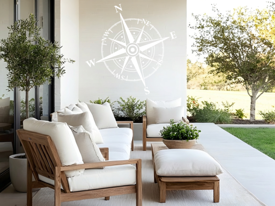 Preview: Außenwandaufkleber Kompass