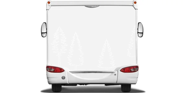 Auto Aufkleber Bäume Line Art