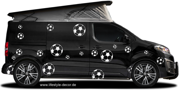 Preview: Auto Aufkleber Fußball Set