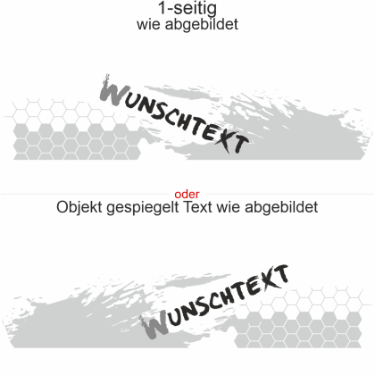 Autoaufkleber Waben und Klecks - Ansicht Ausrichtung