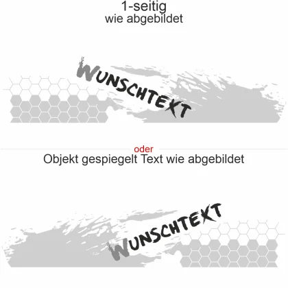 Autoaufkleber Waben und Klecks - Ansicht Ausrichtung