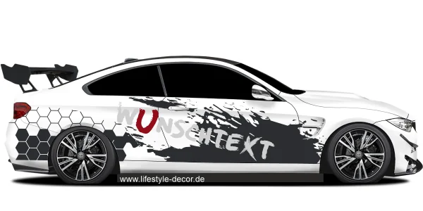 Auto Aufkleber Polygon Dekor auf weißem BMW