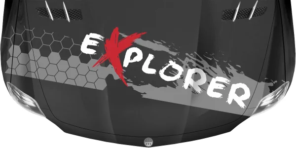 Auto Aufkleber Polygon Dekor auf dunkler Motorhaube