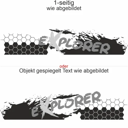 Auto Aufkleber Polygon Dekor - Ansicht Ausrichtung