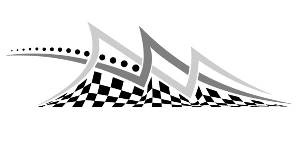 Preview: Auto Aufkleber Zielflagge Schachbrett