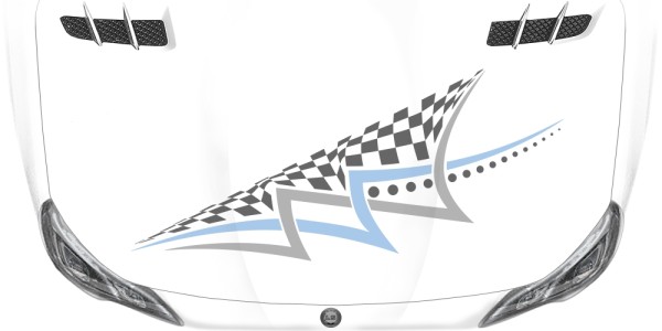 Preview: Auto Aufkleber Zielflagge Schachbrett