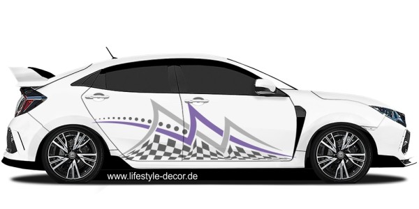 Preview: Auto Aufkleber Zielflagge Schachbrett