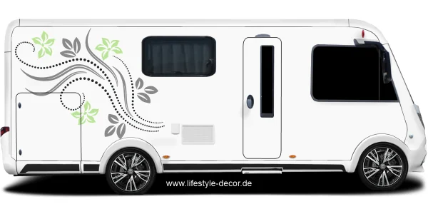 Auto Sticker Traumhaftes Blumenornament auf Wohnmobil