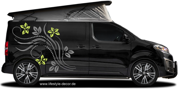 Preview: Auto Sticker Traumhaftes Blumenornament
